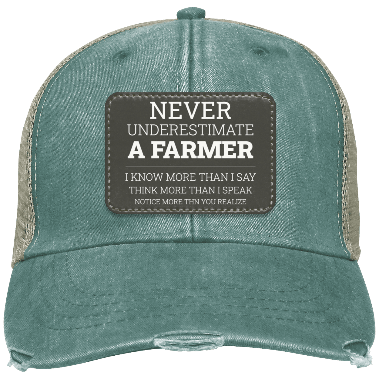 Never Underestimate A Farmer - Distressed Cap