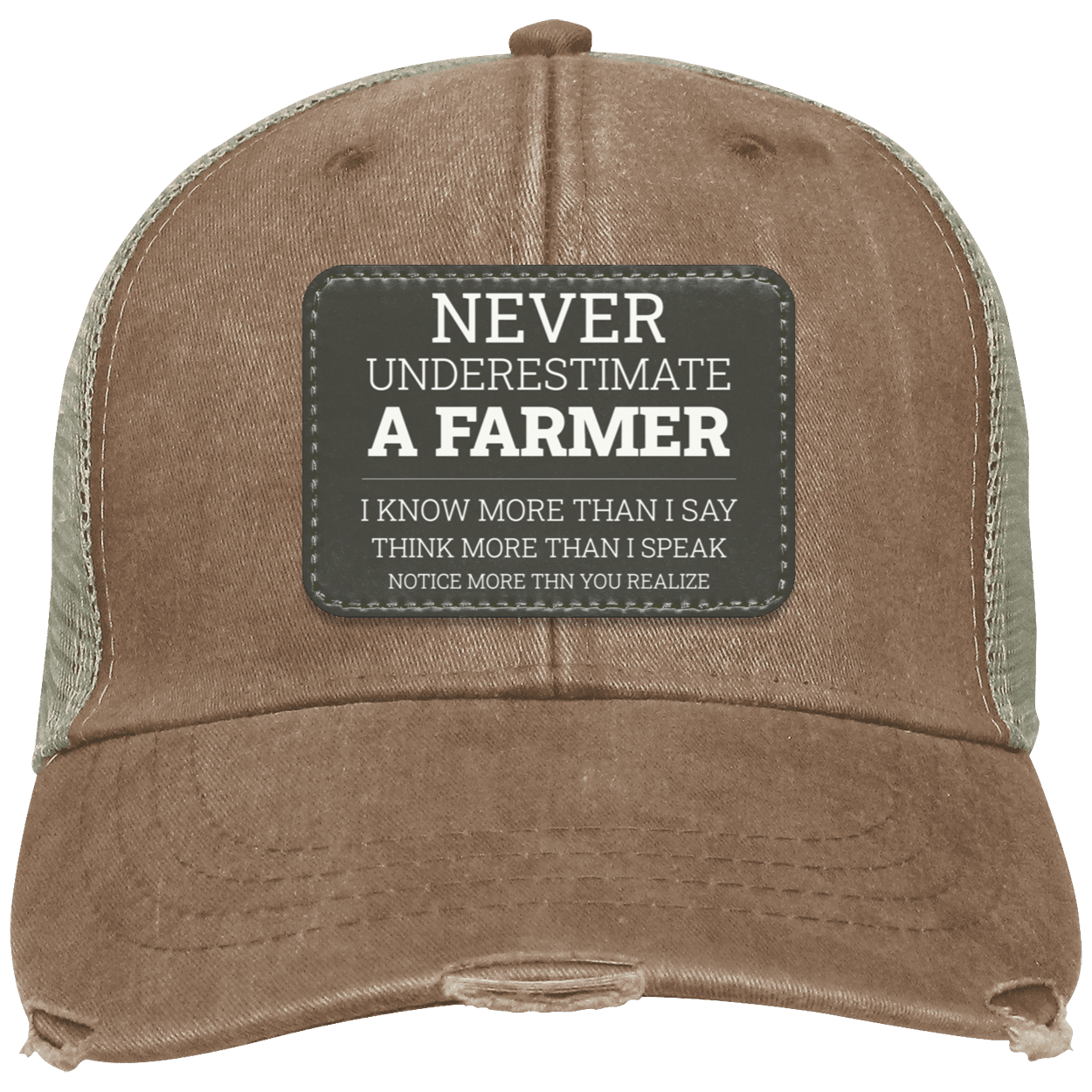 Never Underestimate A Farmer - Distressed Cap