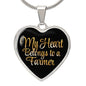 Personalized My Heart Belongs To A Farmer Luxury Necklace - FREE SHIPPING