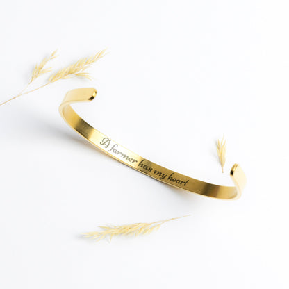 A Farmer Has My Heart Cuff Bracelet