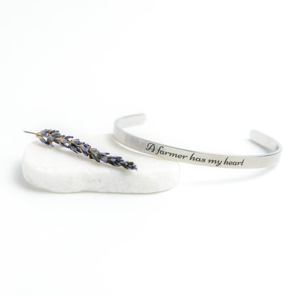 A Farmer Has My Heart Cuff Bracelet
