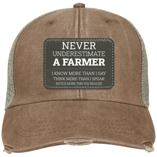 Never Underestimate A Farmer - Distressed Cap