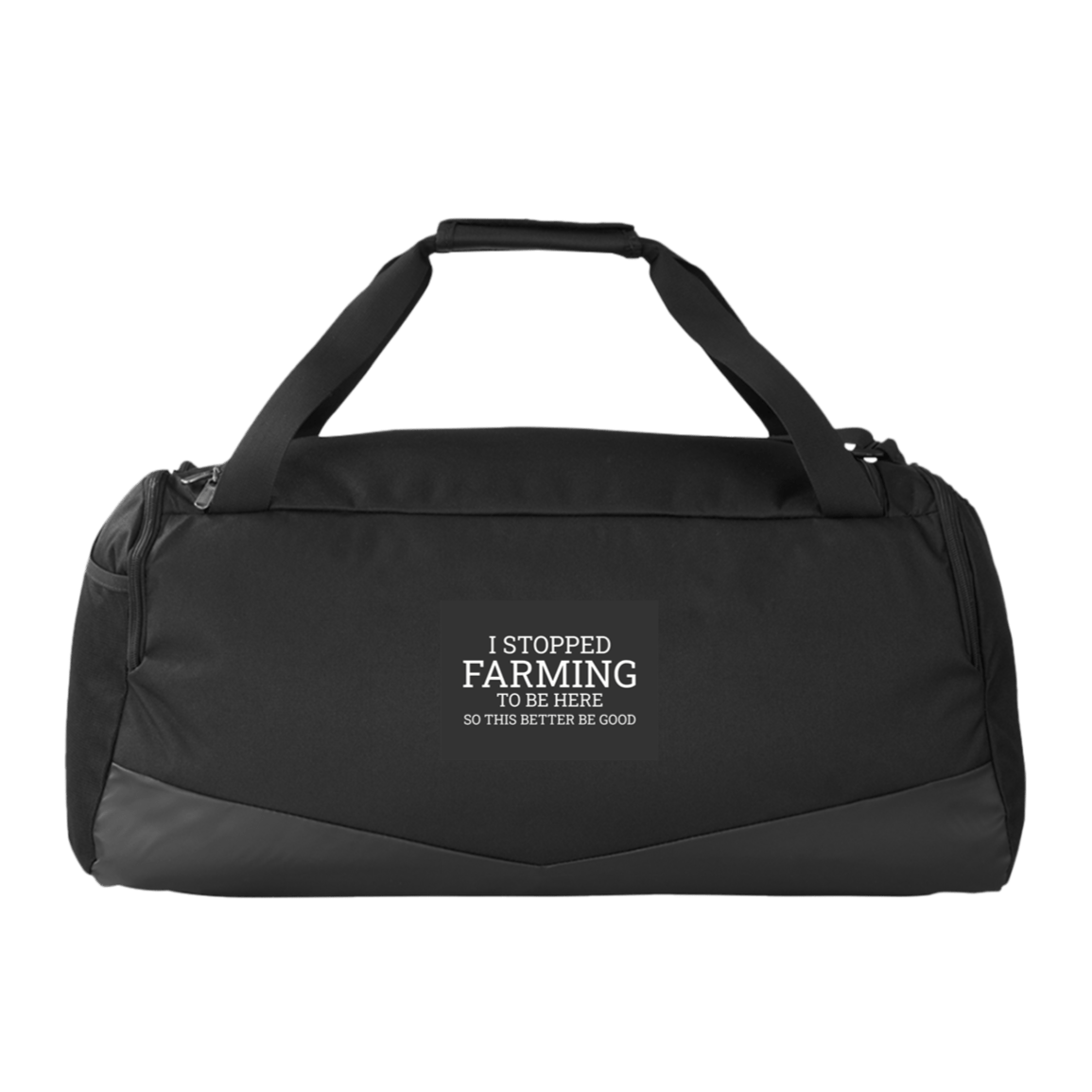 I stopped farming to he here - duffel bag navy black