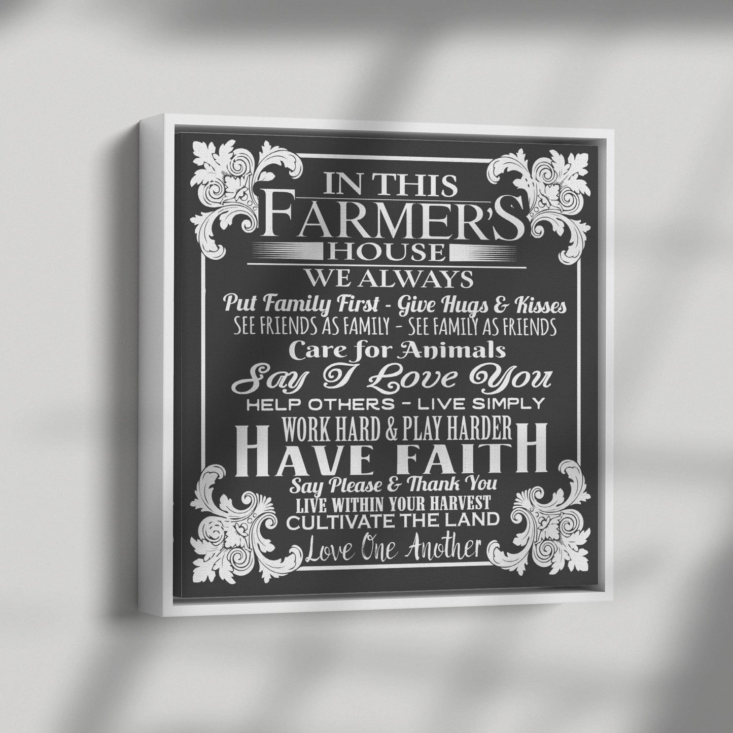 In This Farmer's House - Framed Canvas
