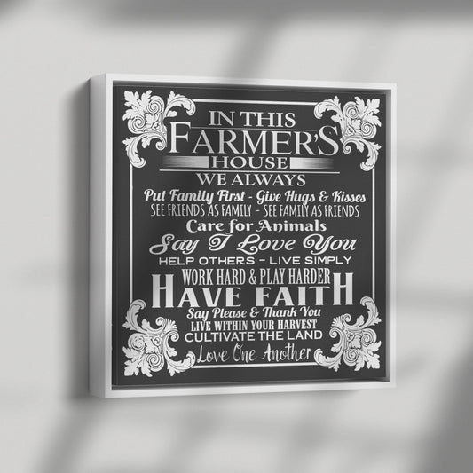 In This Farmer's House - Framed Canvas