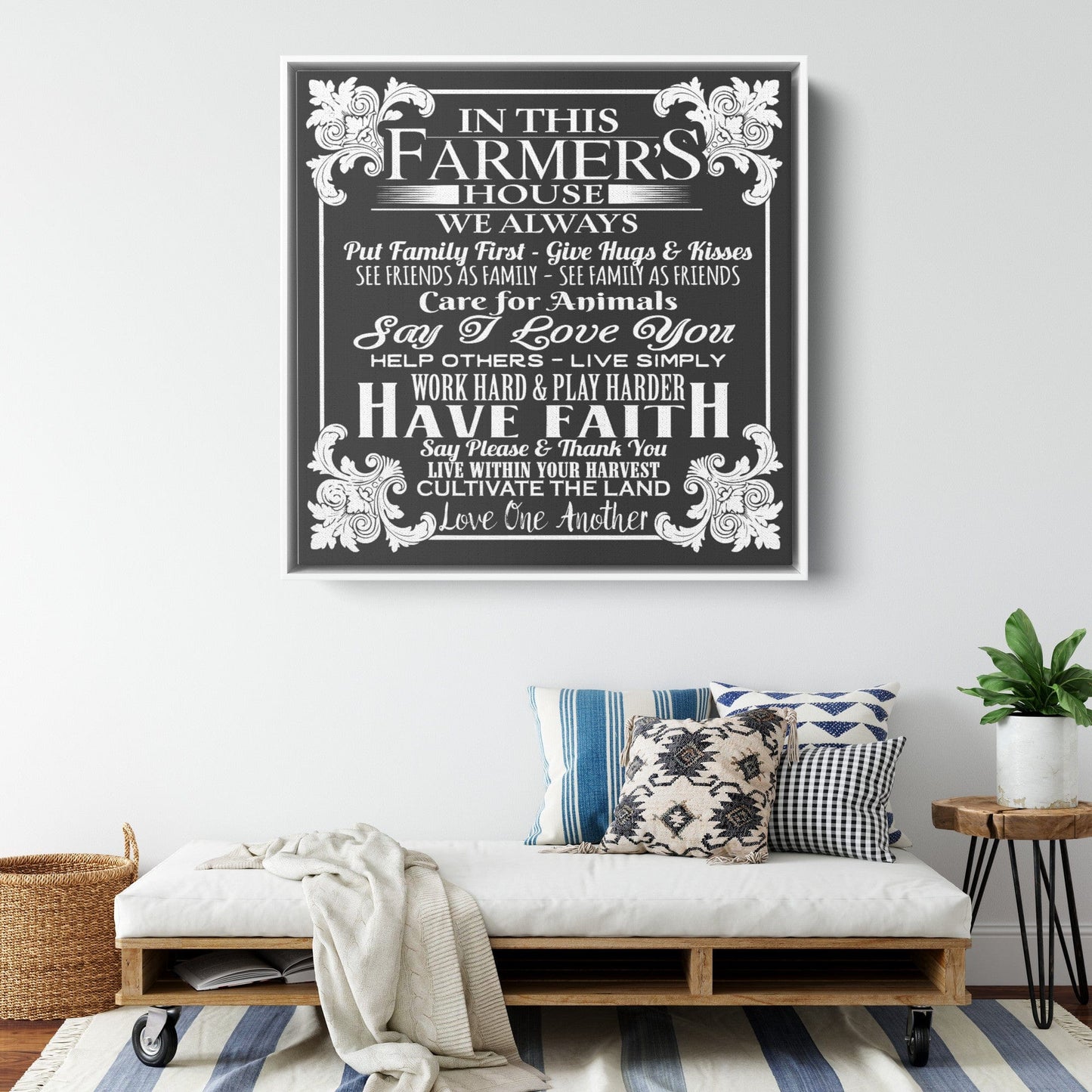 In This Farmer's House - Framed Canvas