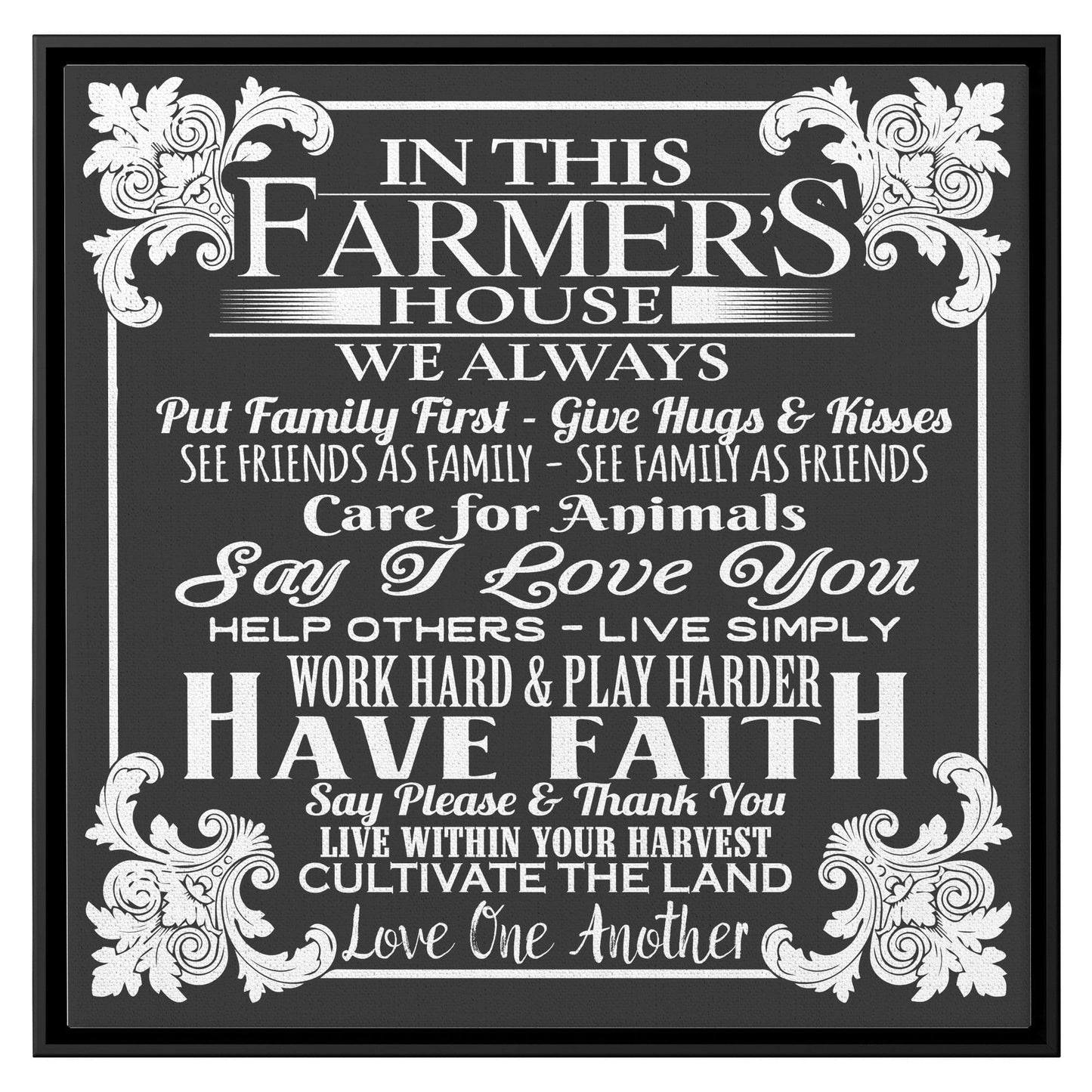 In This Farmer's House - Framed Canvas
