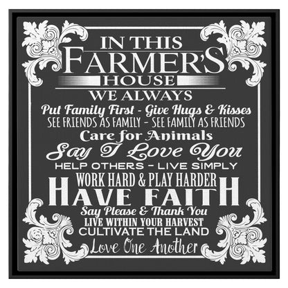 In This Farmer's House - Framed Canvas