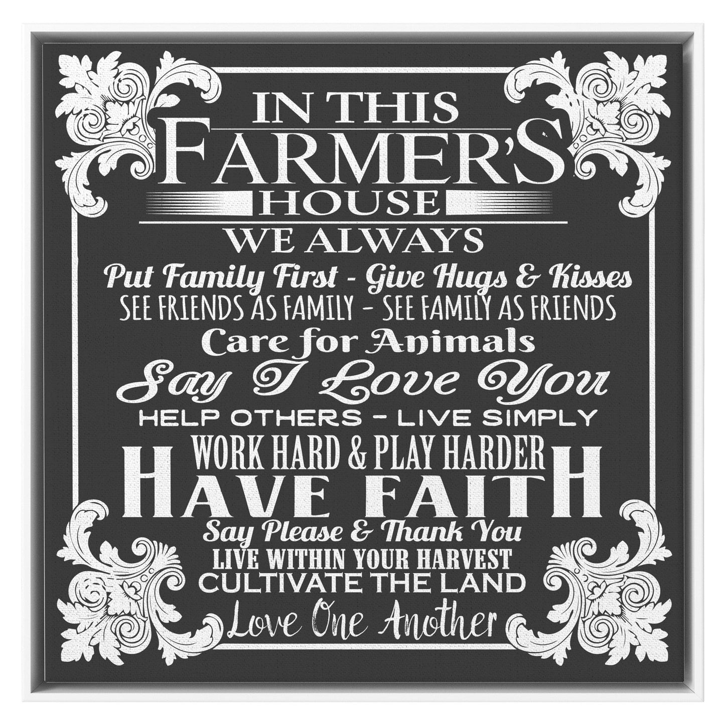 In This Farmer's House - Framed Canvas