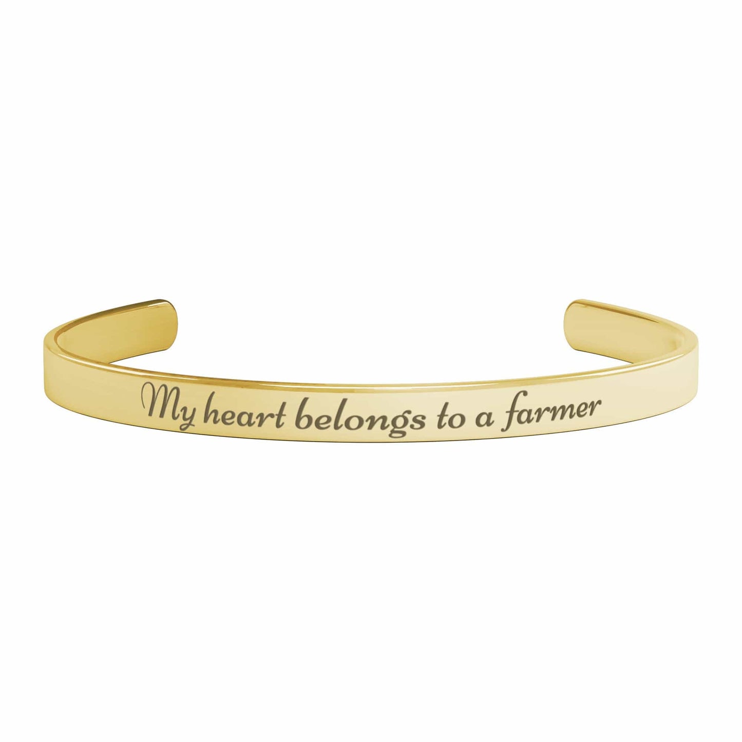 My Heart Belongs To a Farmer Cuff Bracelet