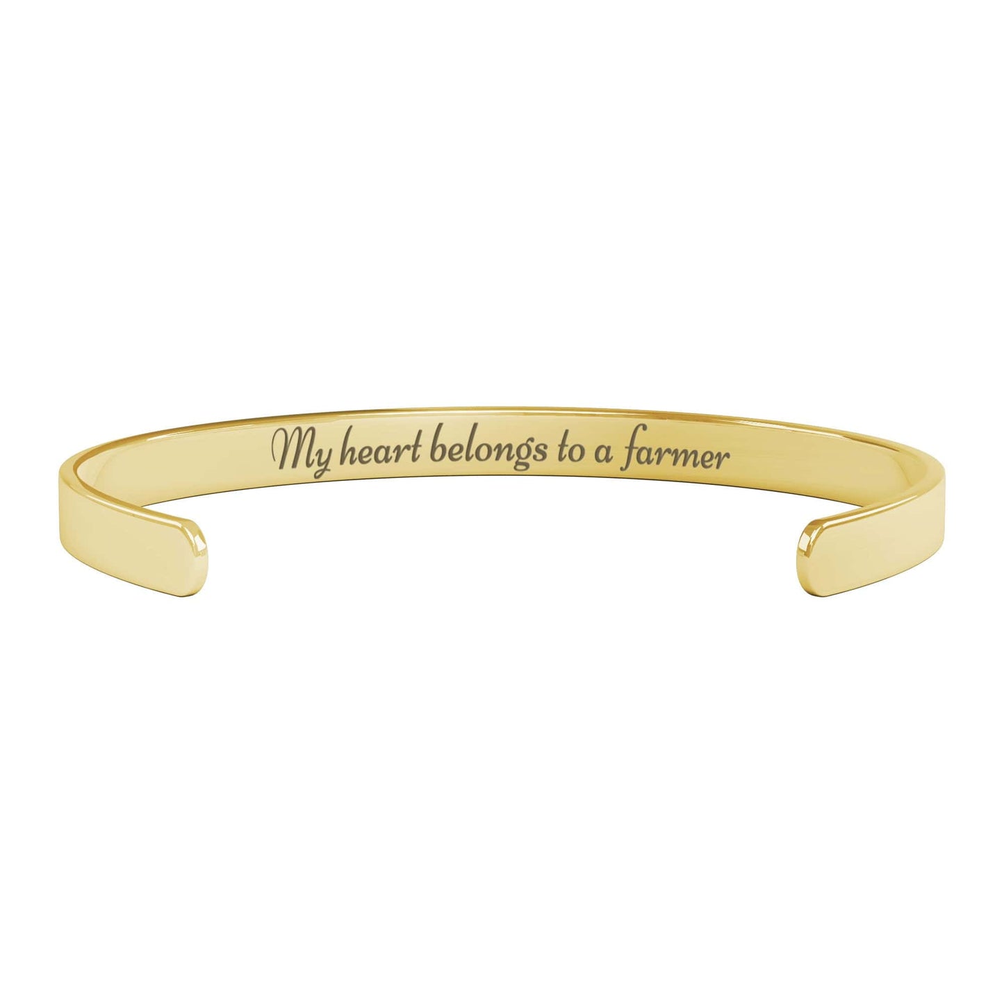 My Heart Belongs To a Farmer Cuff Bracelet