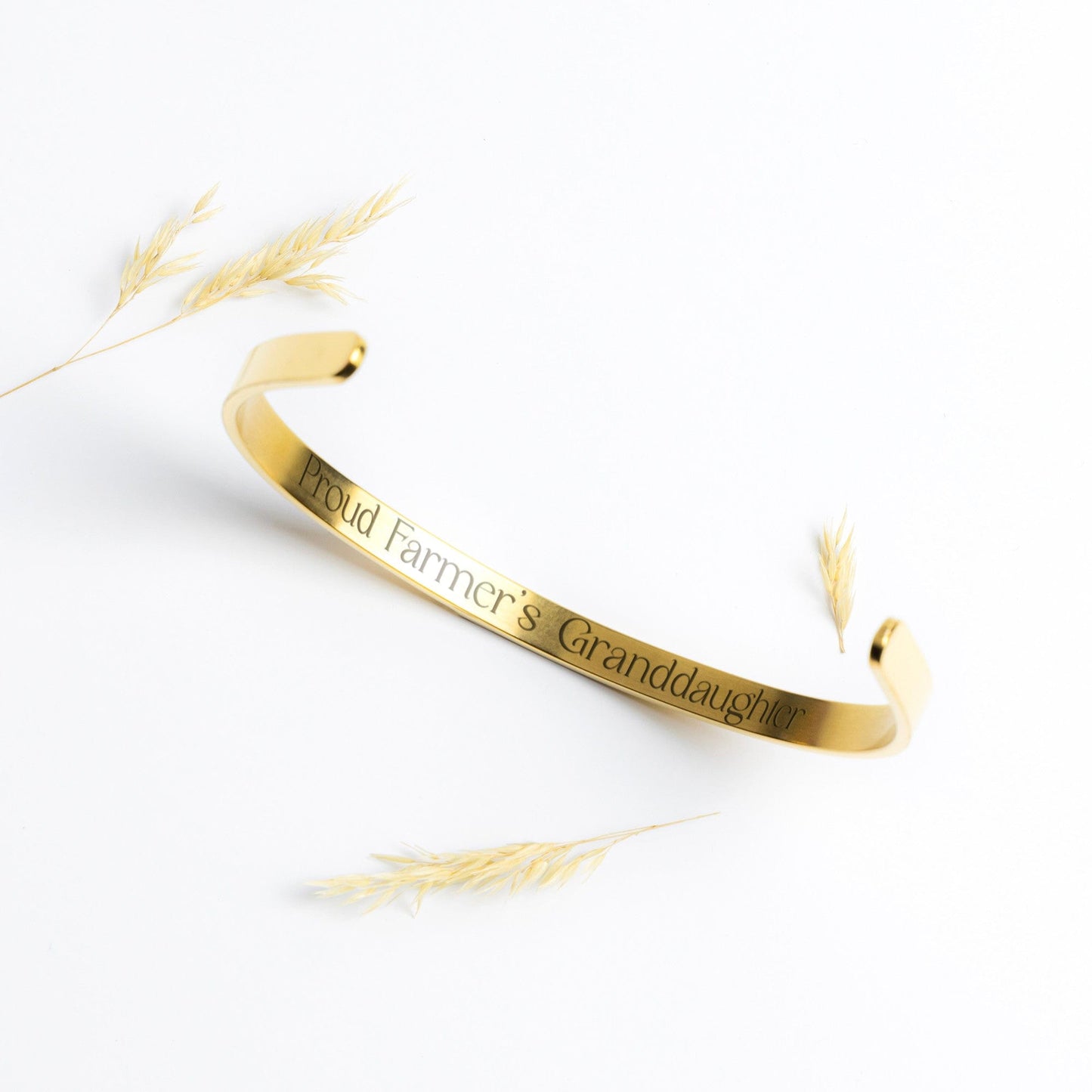 Proud Farmer's Granddaughter Cuff Bracelet