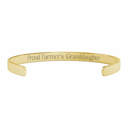 Proud Farmer's Granddaughter Cuff Bracelet