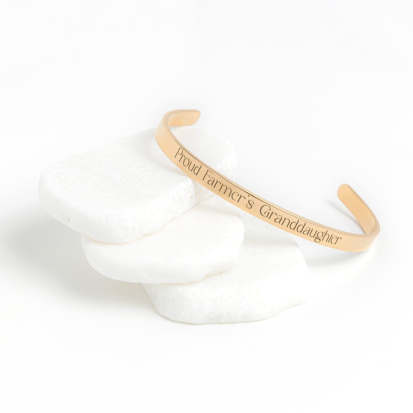 Proud Farmer's Granddaughter Cuff Bracelet
