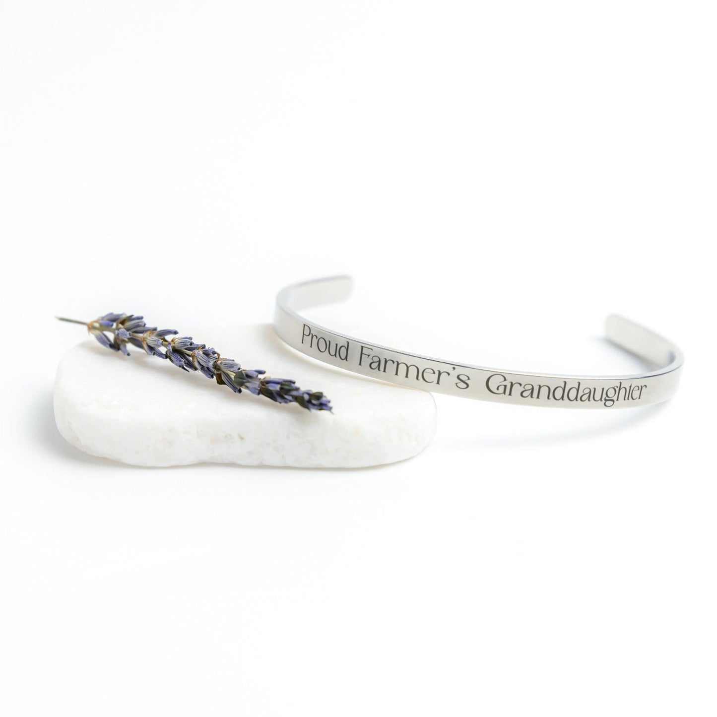 Proud Farmer's Granddaughter Cuff Bracelet