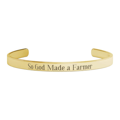 So God Made a Farmer Handmade Cuff Bracelet
